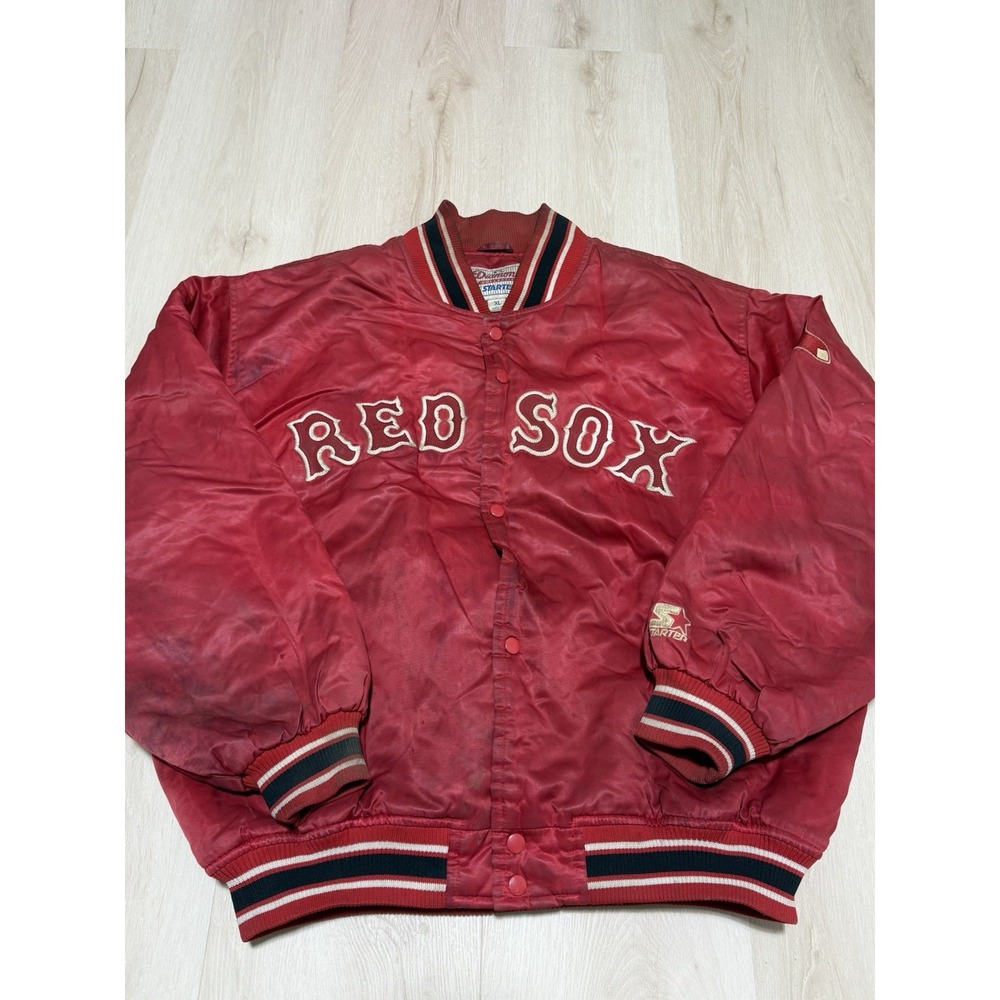 Vintage 90s Diamond Starter Boston Redsox MLB Diamond Collection Men Size XL Red